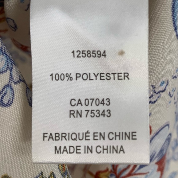 Joie Floral Satin Button Down Short Sleeve Blouse S - Picture 6 of 8